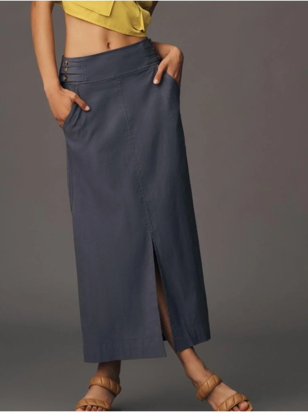 Anthropologie Slim Column Maxi Skirt